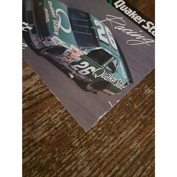 VTG 1990 Brett Bodine Quaker State Racing Driver Card NASCAR King Racing Buick - Picture 2 of 3